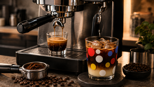 Vietnamese coffee made with an espresso machine, condensed milk and ice